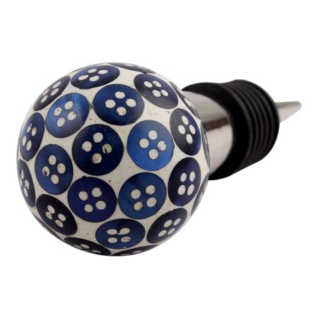 Blue Button Wine Stopper (Pack Of One Piece)
